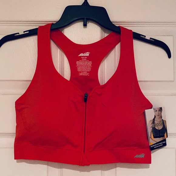 avia seamless zip front bra